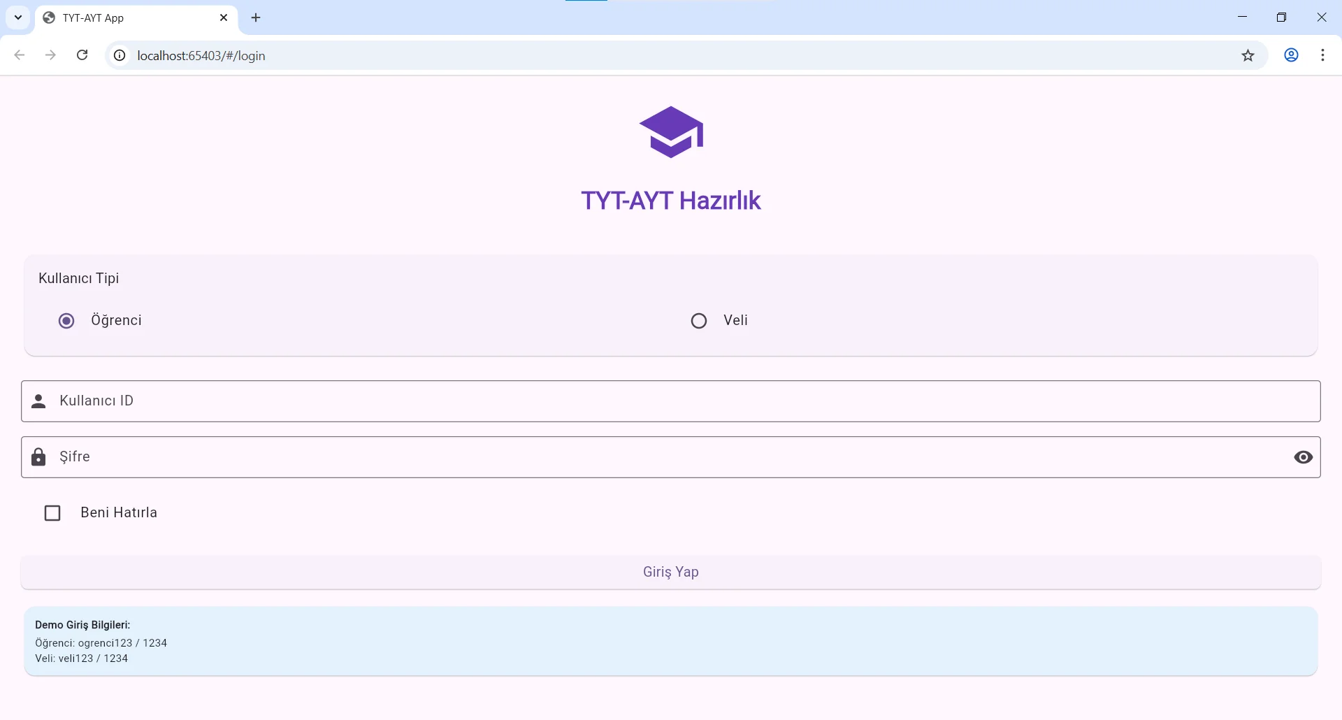 TYT-AYT Hazırlık Uygulaması
